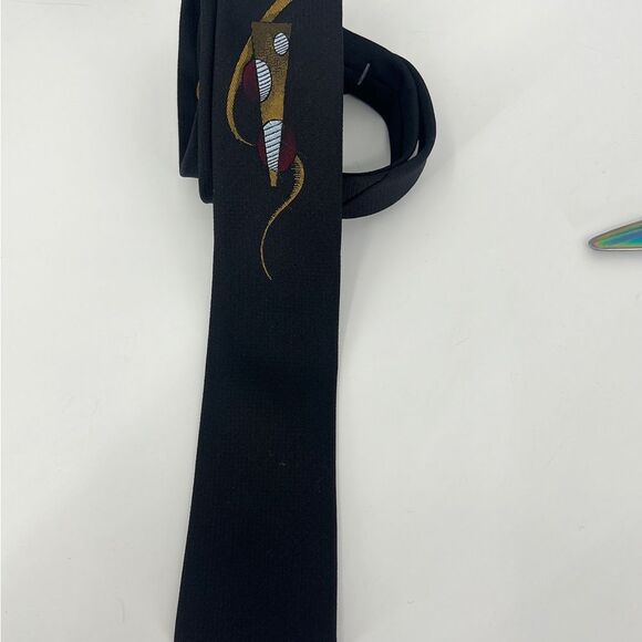 Gorgio Sant Angelo Tie Geometric black skirt tie - Picture 3 of 6